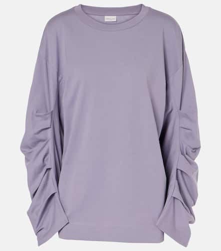 Ruched cotton jersey sweatshirt - Dries Van Noten - Modalova