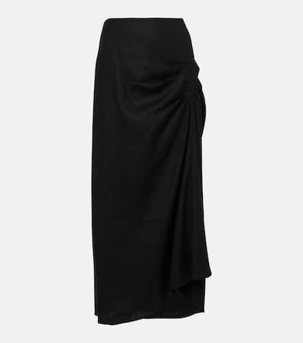 Dorian ruched linen-blend midi skirt - SIR - Modalova