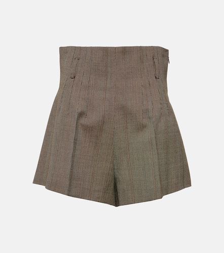 Pinstripe high-rise wool shorts - Prada - Modalova