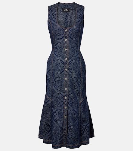 Vestido midi de denim estampado - Etro - Modalova
