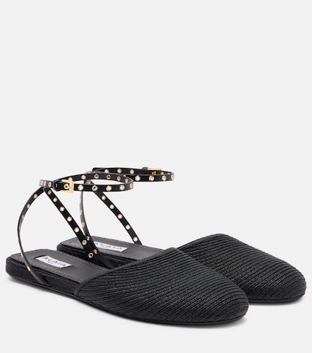 Leather-trimmed slingback flats - Alaia - Modalova