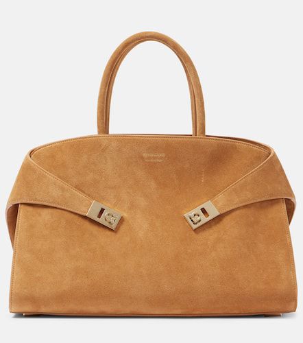 Ferragamo Hug Large suede tote bag - Ferragamo - Modalova