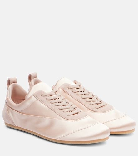 Floor suede-trimmed satin sneakers - Jil Sander - Modalova
