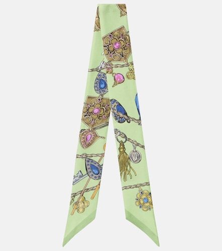 Sciarpa in twill di seta con stampa floreale - Versace - Modalova