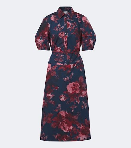 Vestido camisero de popelín de algodón floral - Erdem - Modalova
