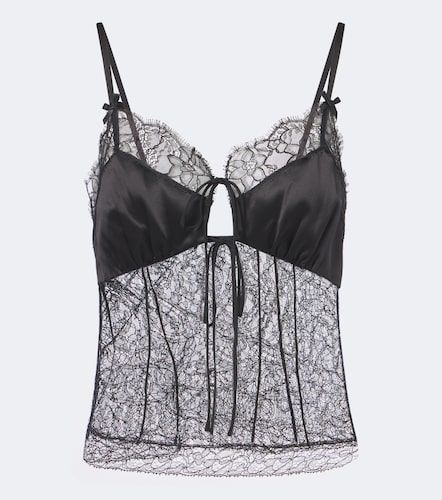 Top aus Spitze mit Satin - Dolce&Gabbana - Modalova
