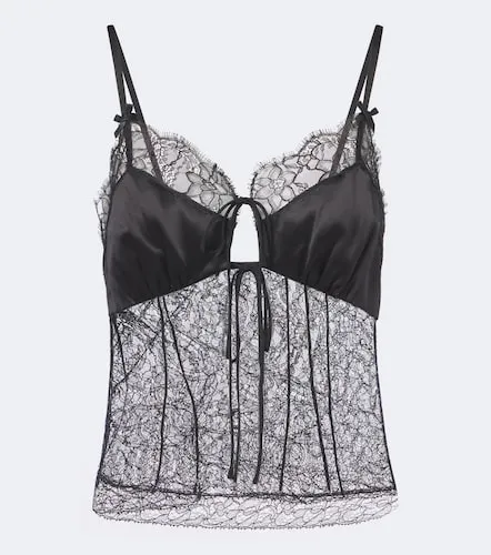 Top de encaje con satén - Dolce&Gabbana - Modalova