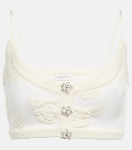 Embroidered wool-blend crop top - Magda Butrym - Modalova