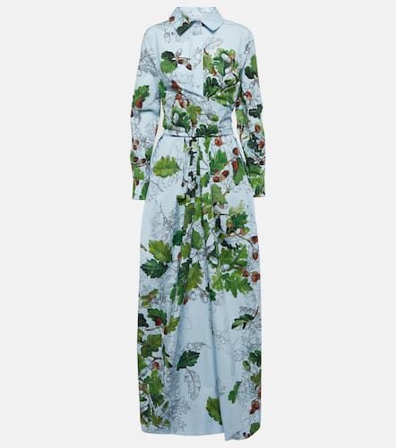 Printed cotton-blend shirt maxi dress - Oscar de la Renta - Modalova