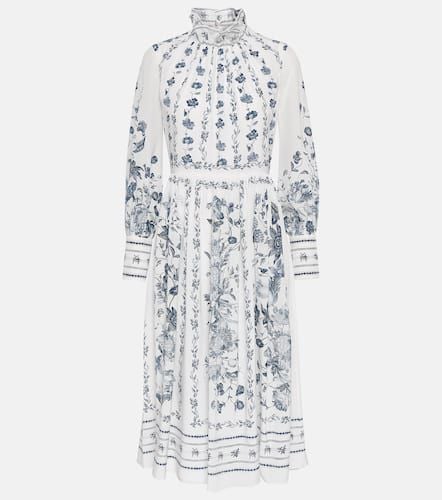 Printed crÃªpe de chine midi dress - Erdem - Modalova