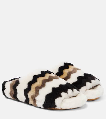 ChloÃ© Saam chevron shearling slides - Chloe - Modalova