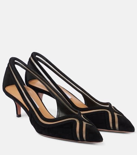 Vila 50 mesh-trimmed suede pumps - Aquazzura - Modalova