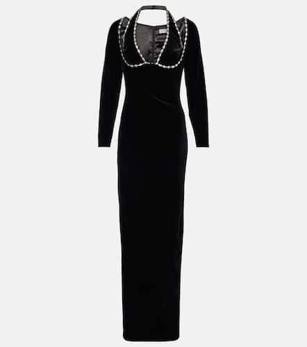 Crystal-embellished velvet gown - Rasario - Modalova