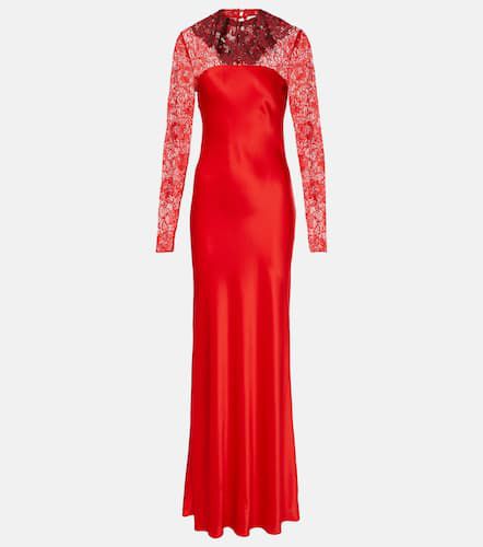 Lace-trimmed silk-blend satin gown - Rodarte - Modalova