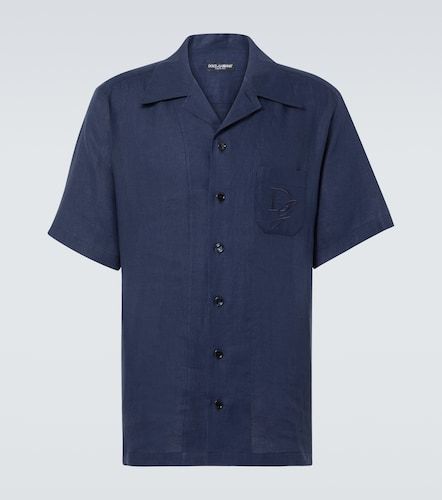 Dolce&Gabbana Camisa de lino con DG - Dolce&Gabbana - Modalova