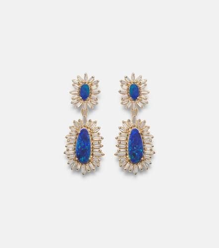 Kt drop earrings with opals and diamonds - Suzanne Kalan - Modalova