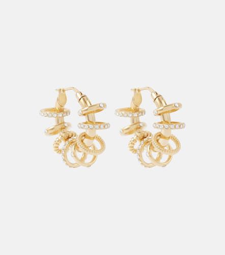 Multi Ring Small embellished hoop earrings - Amina Muaddi - Modalova