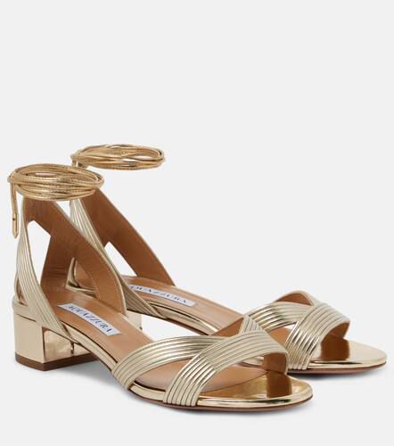 Ari 35 metallic leather sandals - Aquazzura - Modalova