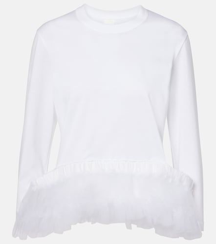 Top de algodón con ribete de tul - Noir Kei Ninomiya - Modalova