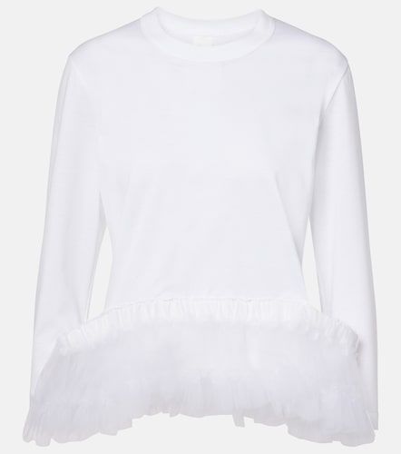 Top de algodón con ribete de tul - Noir Kei Ninomiya - Modalova
