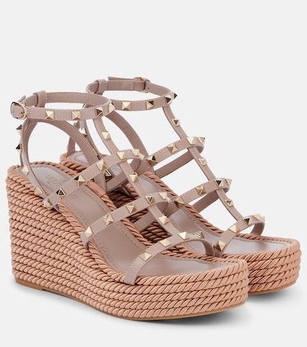 Sandali espadrillas Rockstud in pelle - Valentino Garavani - Modalova
