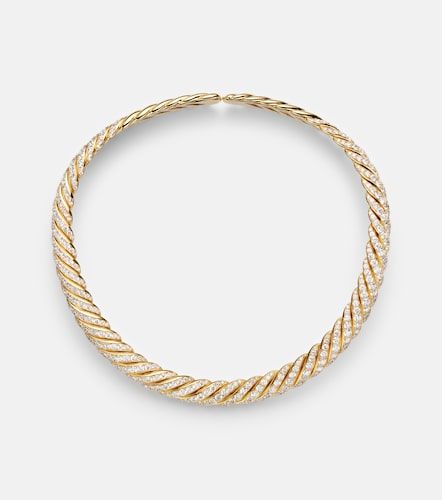 Gargantilla Sculpted Cable Flex de oro de 18 ct con diamantes - David Yurman - Modalova