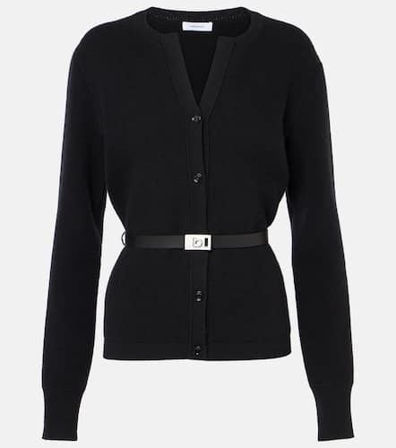 Leather-trimmed belted cardigan - Ferragamo - Modalova