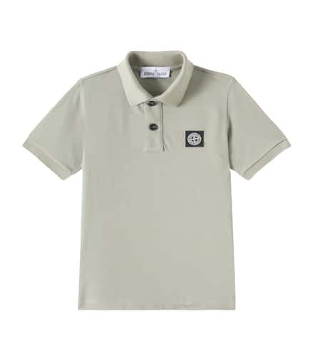 Cotton-blend piquÃ© polo shirt - Stone Island Junior - Modalova