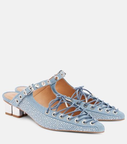 Ganni Mules de denim acordonados - Ganni - Modalova