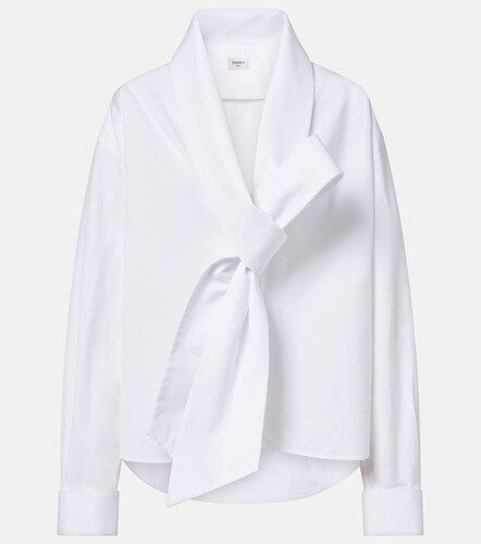 Camisa de popelín de algodón con lazada - Saint Laurent - Modalova