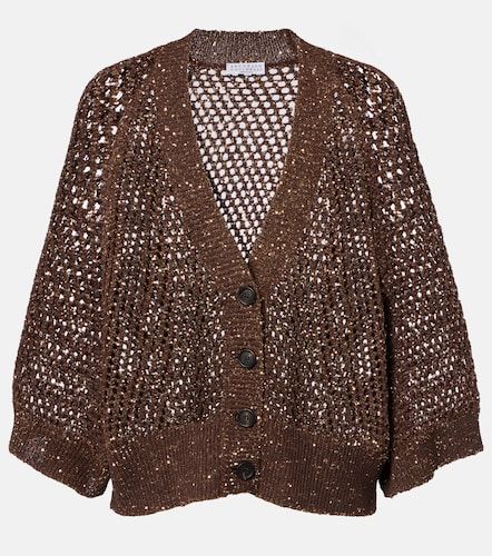 Open-knit sequined cardigan - Brunello Cucinelli - Modalova