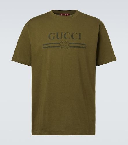 Camiseta de jersey de algodón con logo - Gucci - Modalova