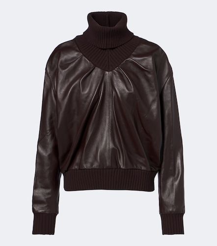 Leather turtleneck top - Victoria Beckham - Modalova