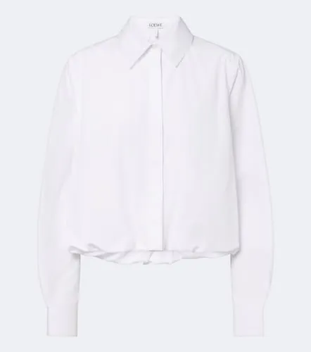 Camisa cropped de popelín de algodón - Loewe - Modalova