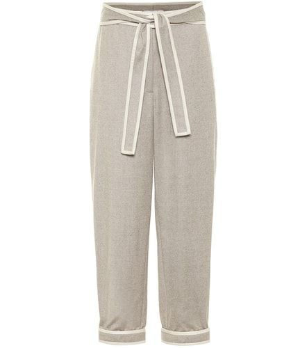 Wool flannel carrot cropped pants - Stella McCartney - Modalova