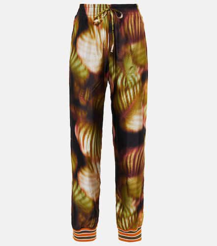 Printed silk and cotton pants - Dries Van Noten - Modalova