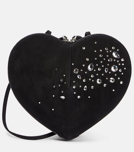 AlaÃ¯a Le CÅur embellished suede shoulder bag - Alaia - Modalova