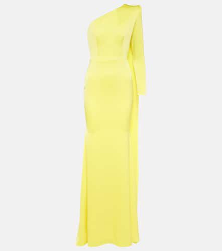 Caped one-shoulder satin gown - Alex Perry - Modalova