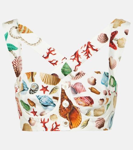 Top cropped Capri in cotone con stampa - Dolce&Gabbana - Modalova