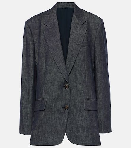 Single-breasted denim blazer - Brunello Cucinelli - Modalova