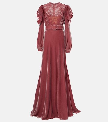 Abendkleid Ashley aus Samt mit Spitze - Costarellos - Modalova