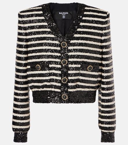 Giacca a righe con paillettes - Balmain - Modalova