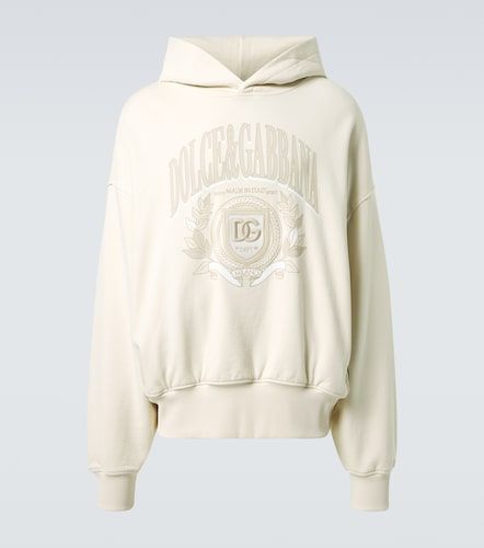 Sudadera con capucha de algodón bordada - Dolce&Gabbana - Modalova
