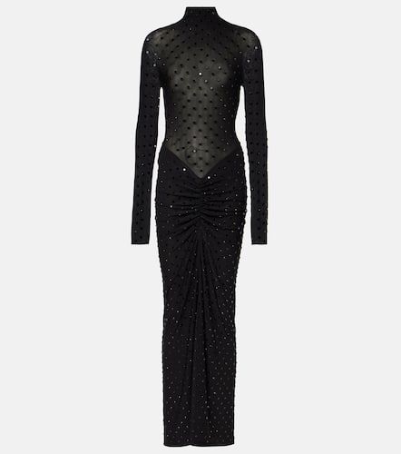 AlaÃ¯a Embellished ruched jersey maxi dress - Alaia - Modalova