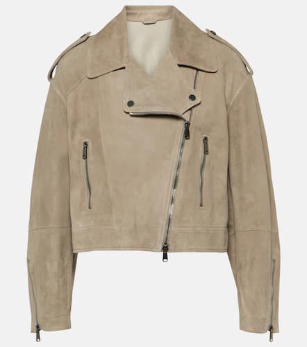 Cropped suede jacket - Brunello Cucinelli - Modalova