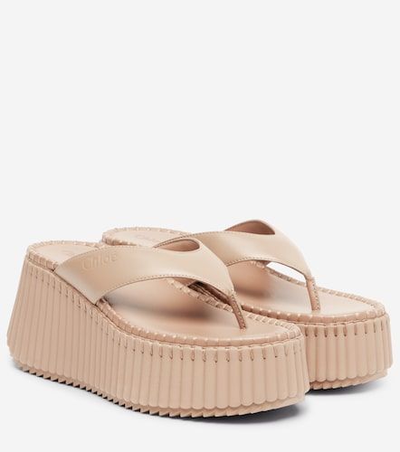Nama 80 leather platform thong sandals - Chloe - Modalova