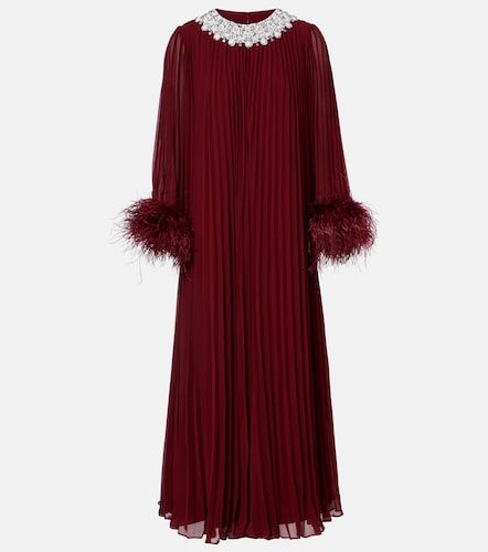 Embellished feather-trimmed chiffon maxi dress - Self-Portrait - Modalova