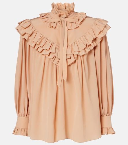 Ruffled silk crepe de chine blouse - Chloe - Modalova