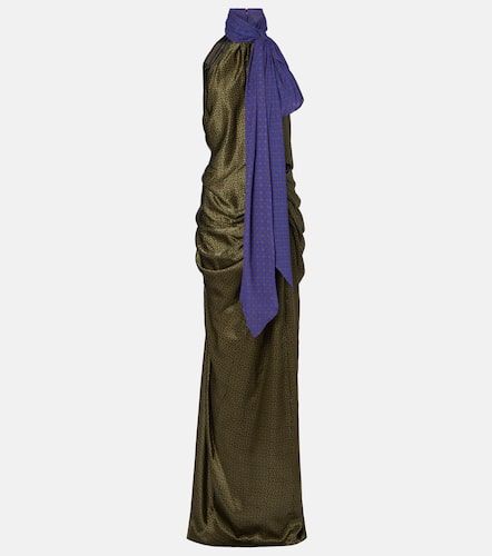 Robe longue imprimée en satin de soie - Dries Van Noten - Modalova