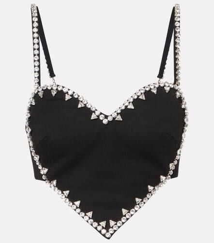 Heart crystal-embellished crop top - Area - Modalova